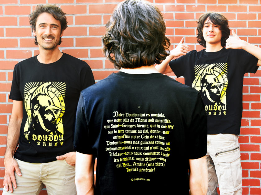 T-shirt - In Doudou We Trust (unisexe) Noir - Jaune - Image 3