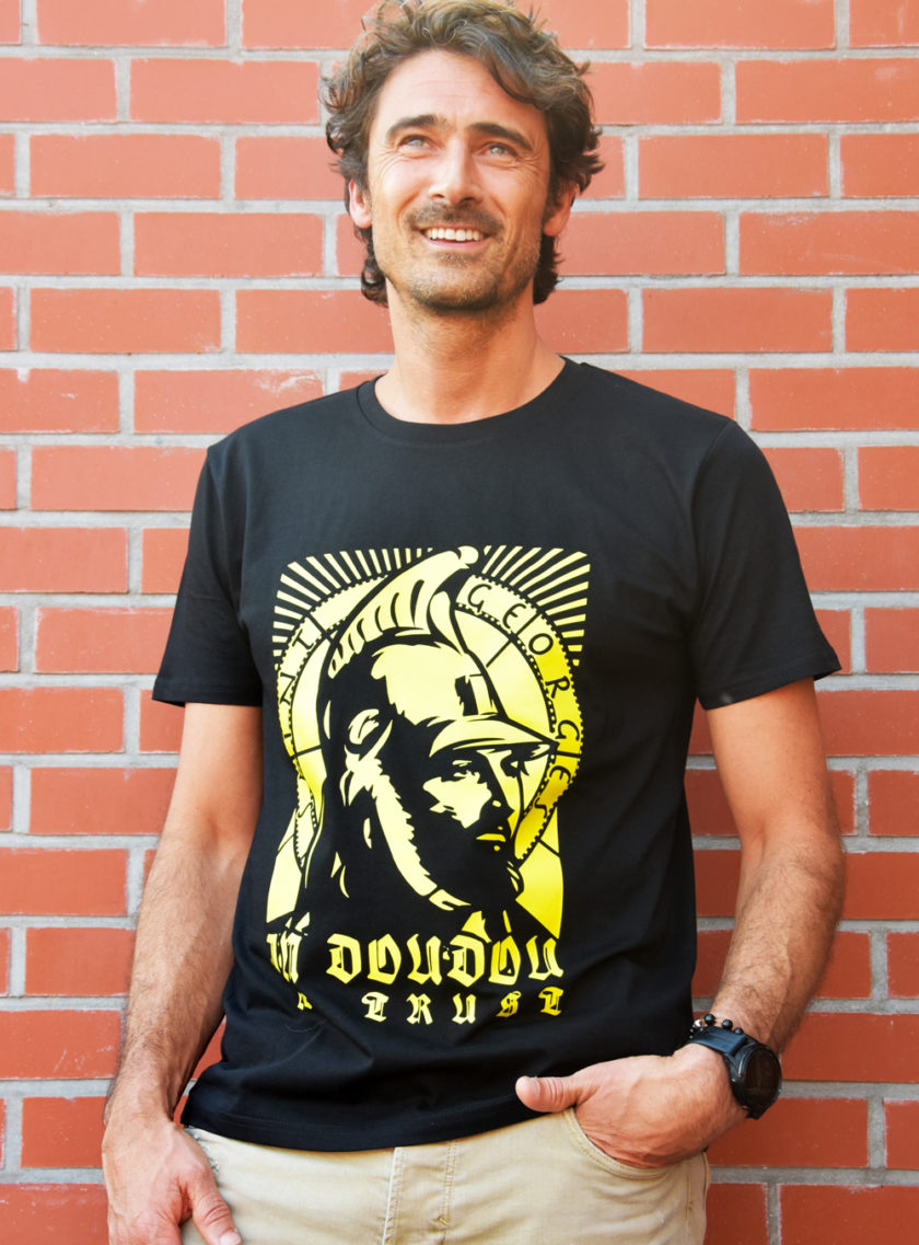 T-shirt - In Doudou We Trust (unisexe) Noir - Jaune - Image 2
