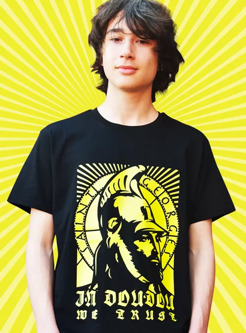 T-shirt - In Doudou We Trust (unisexe) Noir - Jaune