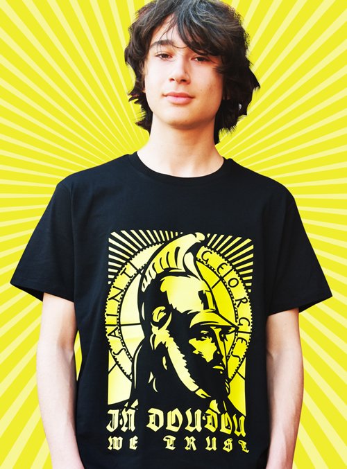 T-shirt - In Doudou We Trust (unisexe) Noir - Jaune