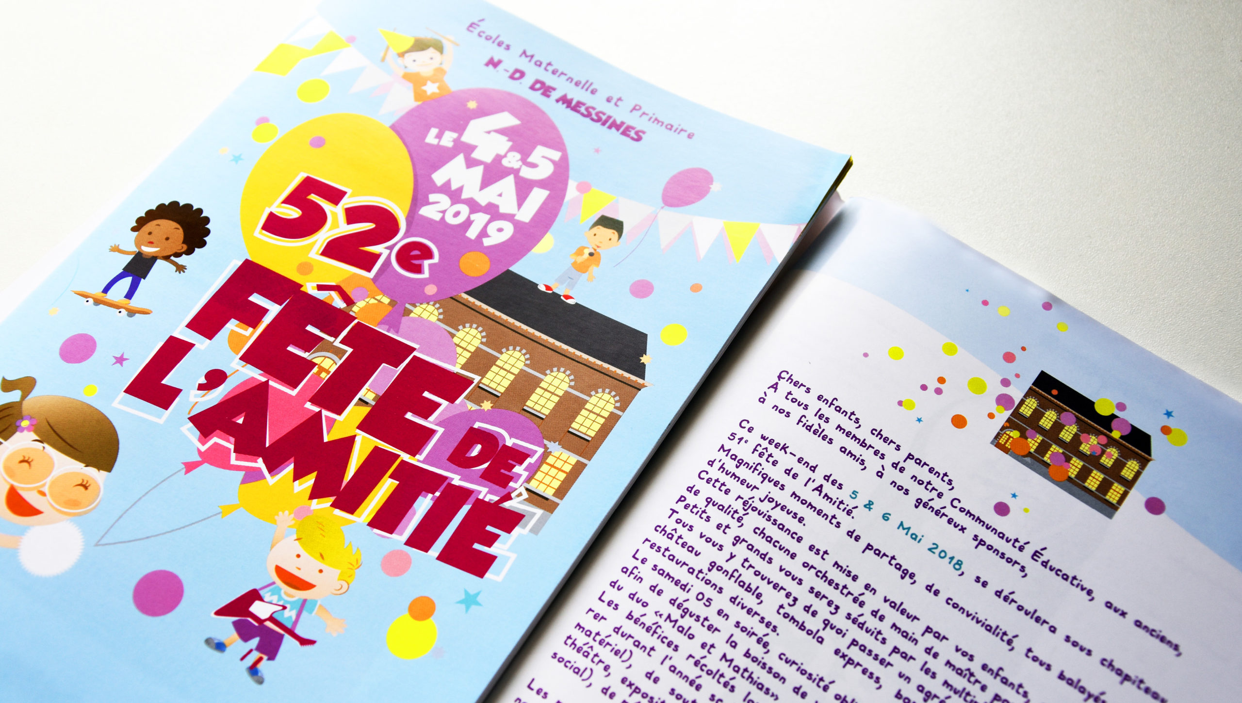 Brochures scolaires, Composition et impression / Ecole de Messines
