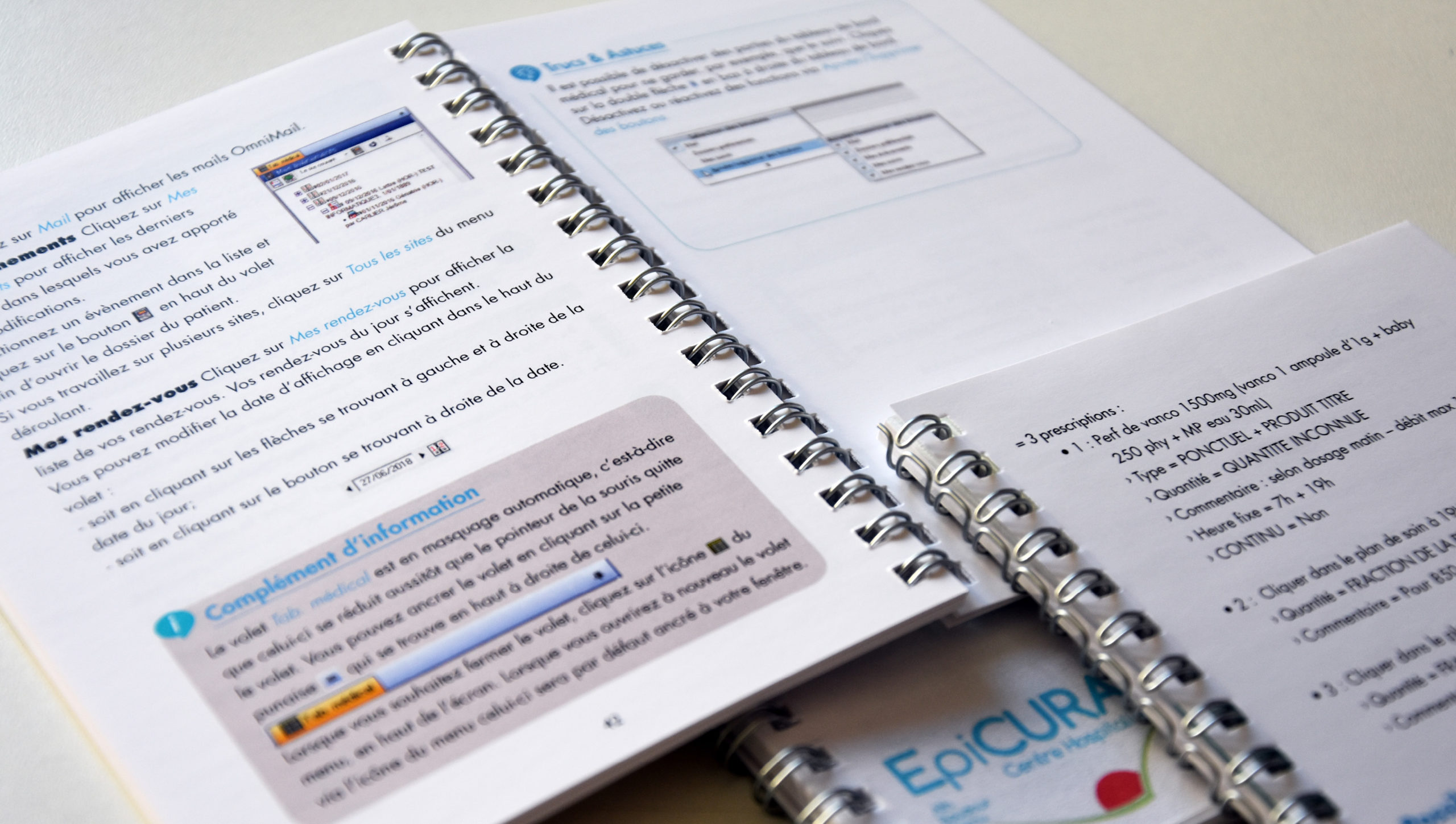 Livrets pour personnel hospitalier, création du layout et impression / Epicura