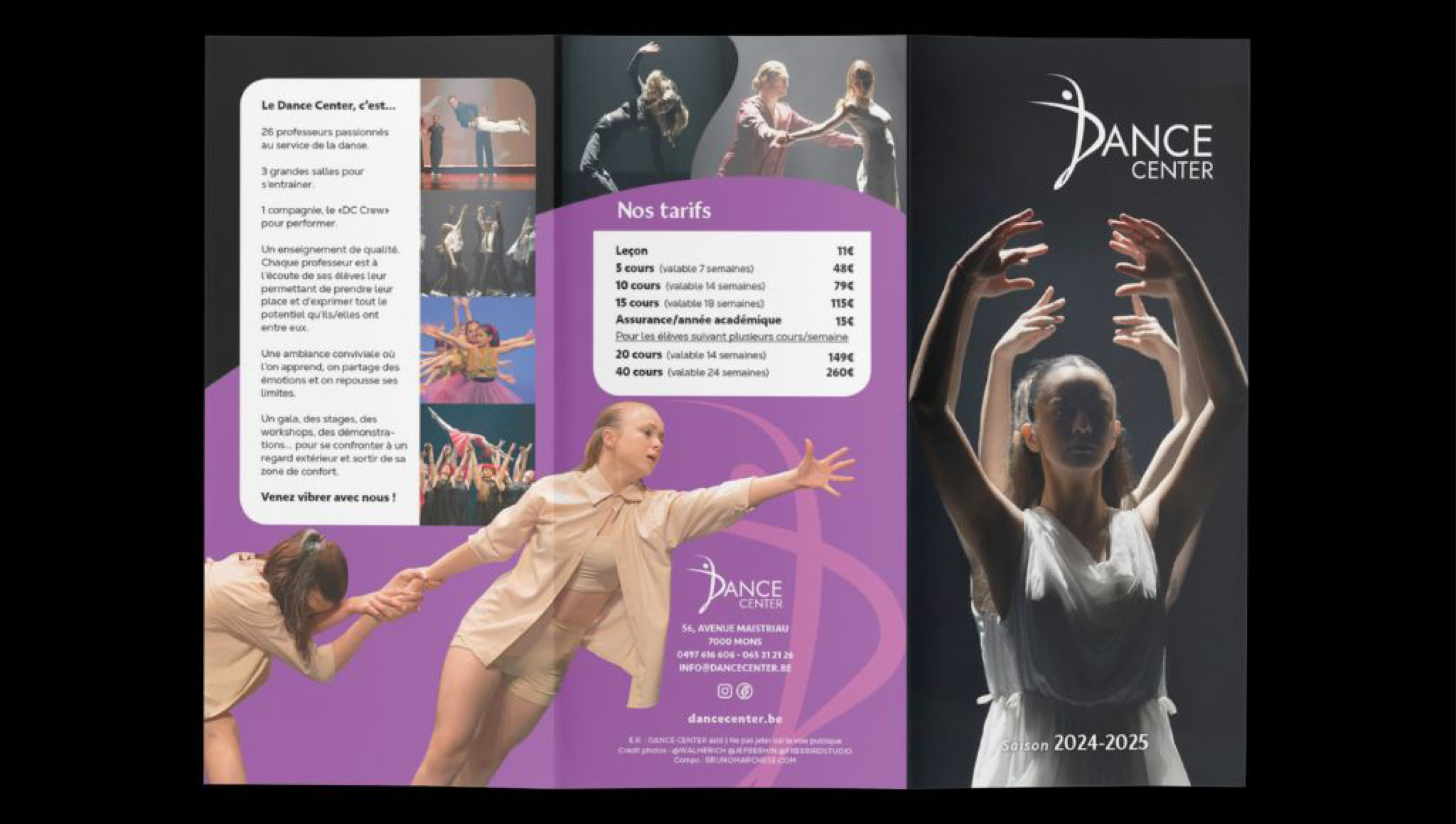 Brochure de présentation, mise en page et impression / Dance Center